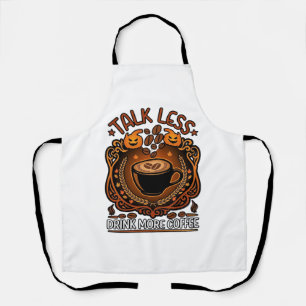 Tablier Tasse Café Halloween Citrouilles Parle Moins Boit