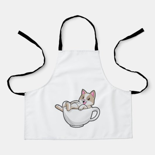 Tablier Tasse de thé de chat (Recto)