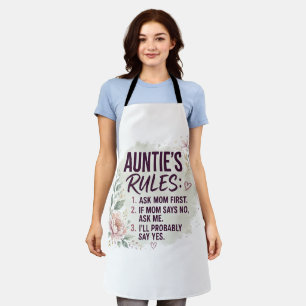 Tablier Tata Drôle Règles Citation Familiale Fleur Aquarel