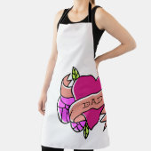 Tablier Tatouage cardiaque DAD rose noir Fête des pères ve (Insitu)