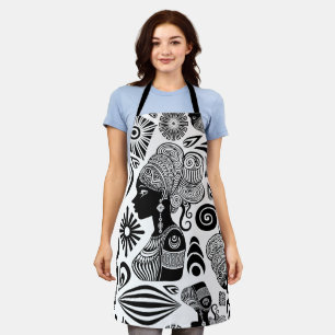 Tablier Tatouage Tribal Portrait de Fille Africaine