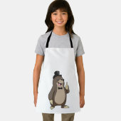 Tablier Taupe comme marié avec cravate (Insitu)