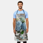 Tablier Tea Time Blue Hydrangea Floral (Porté)