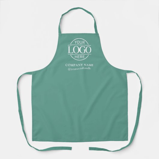 Tablier Teal Personalized Apron with Logo Custom Uniform (Recto)