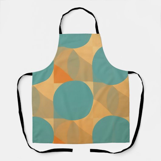 Tablier Teal, Tan, and Orange in Retro Look Pattern (Recto)