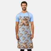 Tablier Teapot citrouille avec fleurs d'automne (Porté)