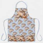 Tablier Teapot citrouille avec fleurs d'automne (Recto)