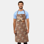 Tablier Teapot citrouille avec fleurs d'automne (Porté)