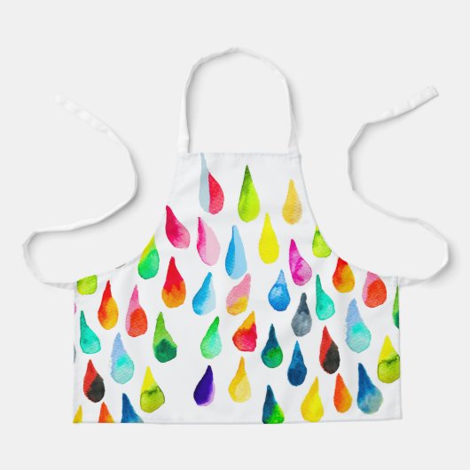 Tablier Teardrops watercolor colorful whimsical (Recto)