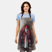 Tablier Técherie | Sorcière rouge aux ombres gothiques du  (Porté)