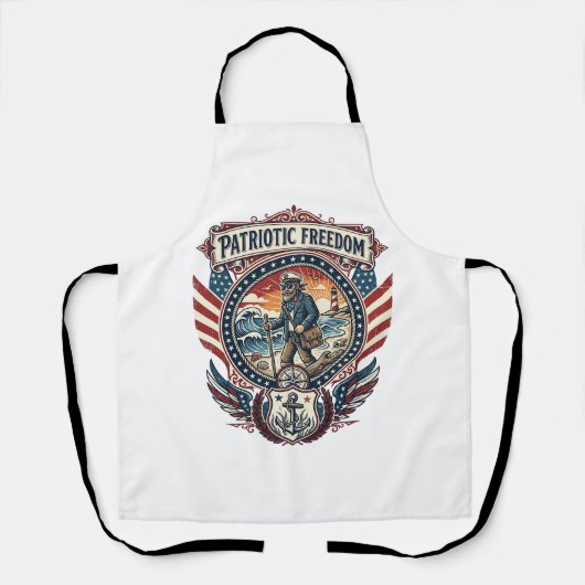 Tablier Tee-shirt graphique vectoriel Patriotic Beachcombe (Recto)