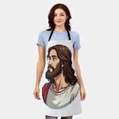 Tablier Tee-shirt vintage gravure profil Jésus 2 (Porté)