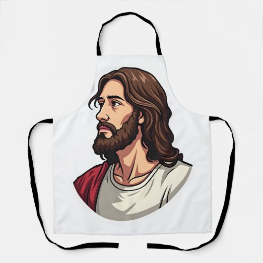 Tablier Tee-shirt vintage gravure profil Jésus 2 (Recto)