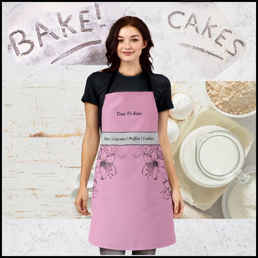 Tablier Temps de Cuire Apron Rose et Noir