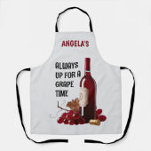 Tablier Temps du vin rouge personnalisé (Recto)
