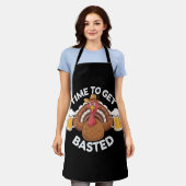 Tablier Temps To Get Basted Funny Beer Thanksgiving Turkey (Porté)