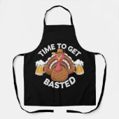 Tablier Temps To Get Basted Funny Beer Thanksgiving Turkey (Recto)