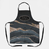 Tablier Tendance Cool Black Gold Marble Pierre Texture (Recto)