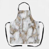 Tablier Tendance Cool Blanc Marbre Or Pierre Texture (Recto)