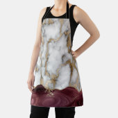 Tablier Tendance Cool Bourgogne Or Marbre Pierre Texture (Insitu)