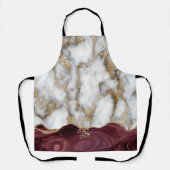 Tablier Tendance Cool Bourgogne Or Marbre Pierre Texture (Recto)