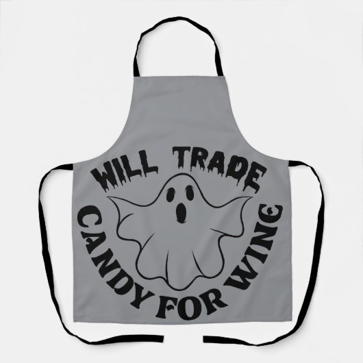 Tablier Tendance Halloween Boo Ghost Quote Tout-en-un Impr (Recto)
