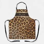 Tablier Tendance Leopard Poster de animal Brown & Gold Str (Recto)