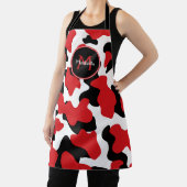 Tablier Tendance Vache Noire Rouge Impression personnalisé (Insitu)