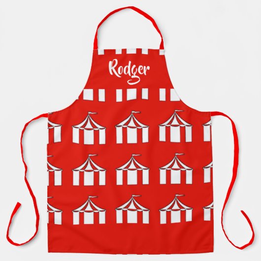 Tablier Tentes de cirque rouge et blanc (Recto)
