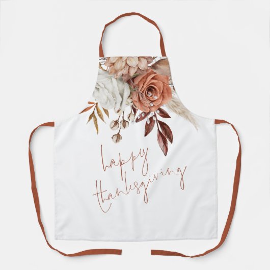 Tablier Terracotta Rustic Fall Florals Bon thanksgiving (Recto)