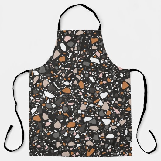 Tablier Terrazzo flooring seamless pattern in dark colors. (Recto)