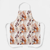 Tablier Terre cuite et feuilles d'automne bordeaux | Boho  (Recto)