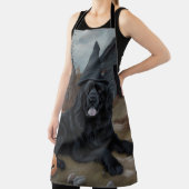 Tablier Terre-Neuve Citrouille Halloween effroi (Insitu)