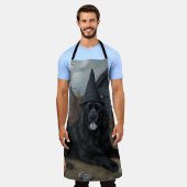 Tablier Terre-Neuve Citrouille Halloween effroi (Porté)