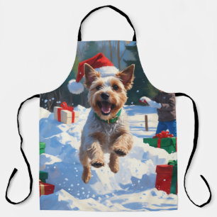 Tablier Terrier à poil dur Fox Terrier courant dans la nei