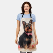 Tablier Terrier australien avec Rose - Saint Valentin (Porté)