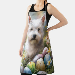 Tablier Terrier blanc de l'Ouest de Pâques Œufs de vacance