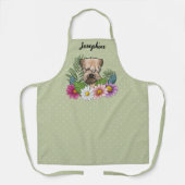 Tablier Terrier Roue À Fleurs Et Nom (Recto)
