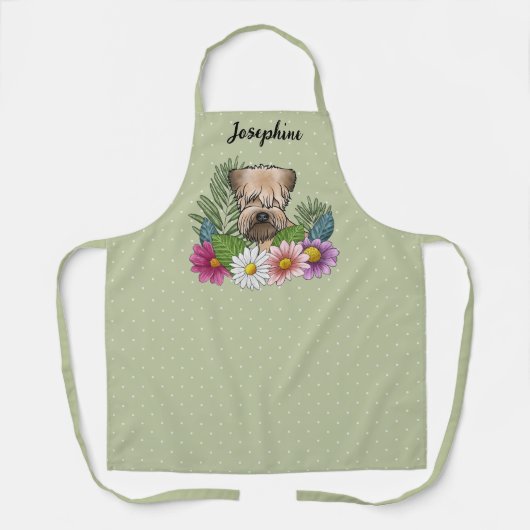 Tablier Terrier Roue À Fleurs Et Nom (Recto)