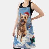 Tablier Terrier rouillé en neige avec Casquette de Noël (Insitu)