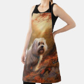 Tablier Terrier tibétain à l'automne Feuilles automne Insp (Insitu)