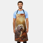 Tablier Terrier tibétain à l'automne Feuilles automne Insp (Porté)