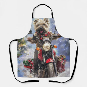 Tablier Tervueren chien à moto Noël