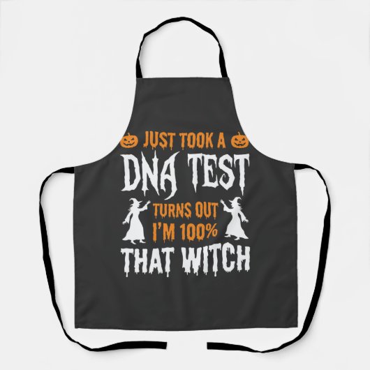 Tablier Test ADN sorcière drôle Halloween Graphique (Recto)