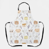 Tablier Tête D'Animal Adorable Et Motif Floral (Recto)