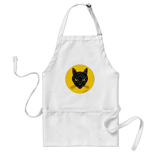 Tablier Tête de chat noir (Devant)