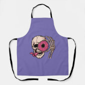 Tablier Tête de crâne avec Donut humour foncé doux et aigr (Recto)