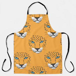 Tablier Tête de léopard orange, motif sans soudure.