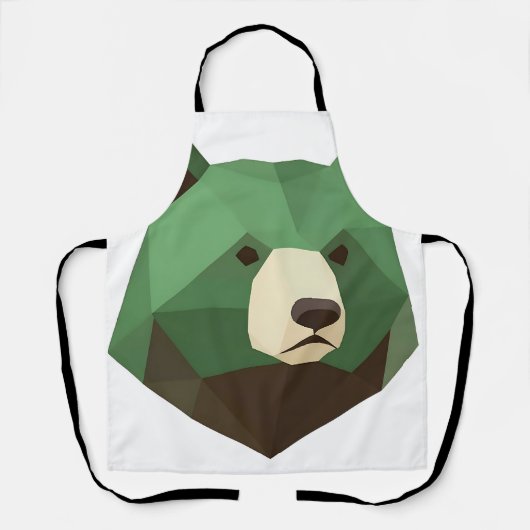 Tablier Tête d'ours géométrique Low Poly (Recto)