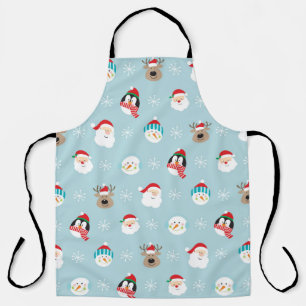 Tablier Têtes de personnage de Noël : Enveloppement festif